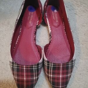 Women's Checkered Flats - Red and Black